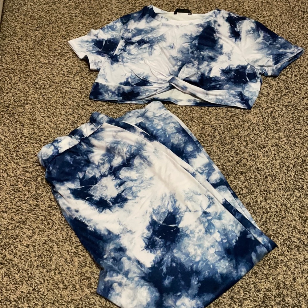 SHEIN crop top sweat pant set size XL